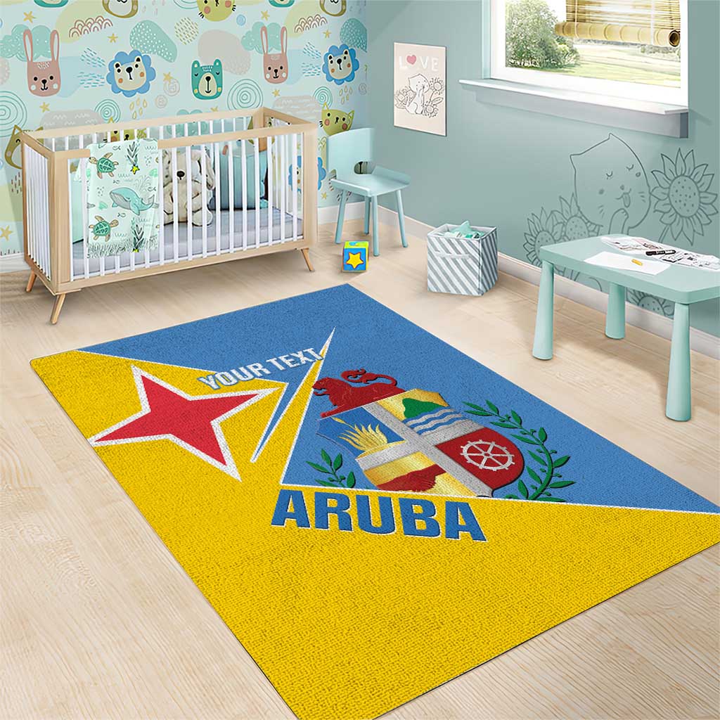 Custom Aruba Football Area Rug 2025 Coat Of Arms Style