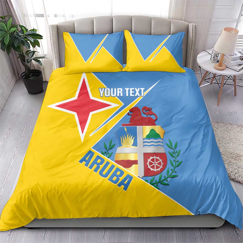 Custom Aruba Football Bedding Set 2025 Coat Of Arms Style