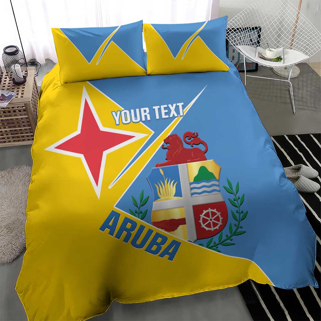 Custom Aruba Football Bedding Set 2025 Coat Of Arms Style