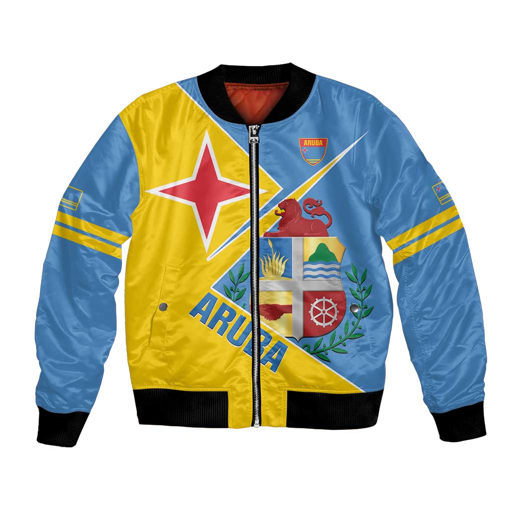 Custom Aruba Football Bomber Jacket 2025 Coat Of Arms Style