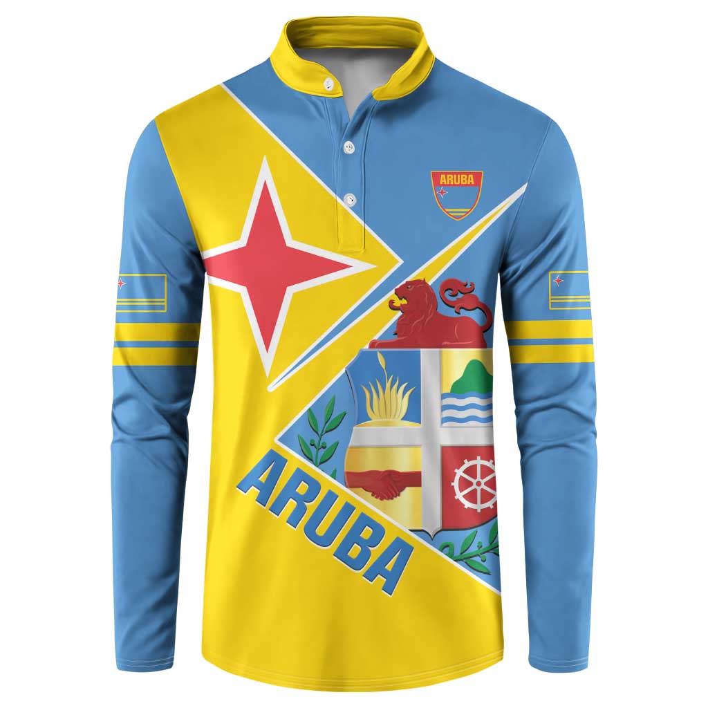 Custom Aruba Football Button Sweatshirt 2025 Coat Of Arms Style
