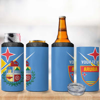 Custom Aruba Football 4 in 1 Can Cooler Tumbler 2025 Coat Of Arms Style