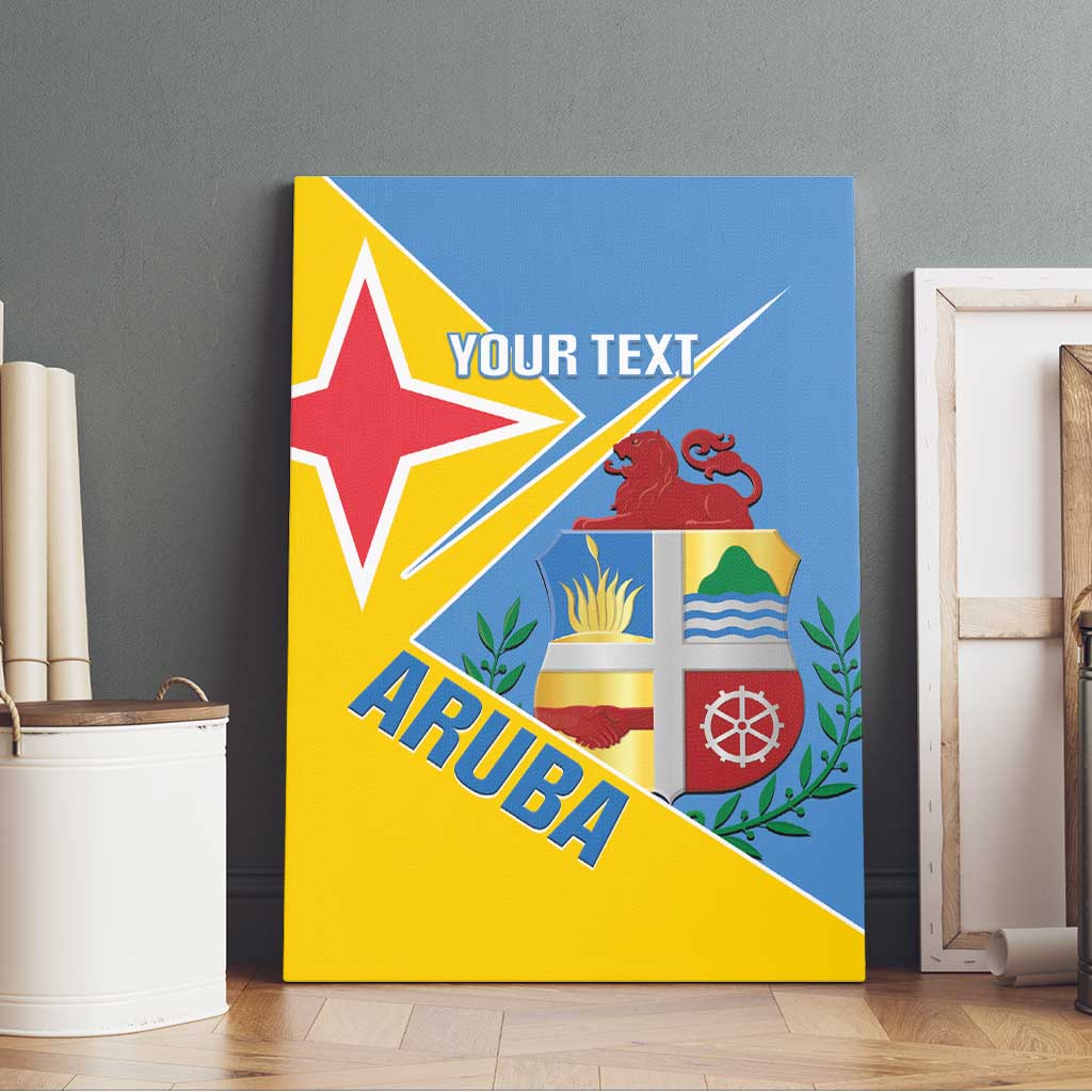 Custom Aruba Football Canvas Wall Art 2025 Coat Of Arms Style