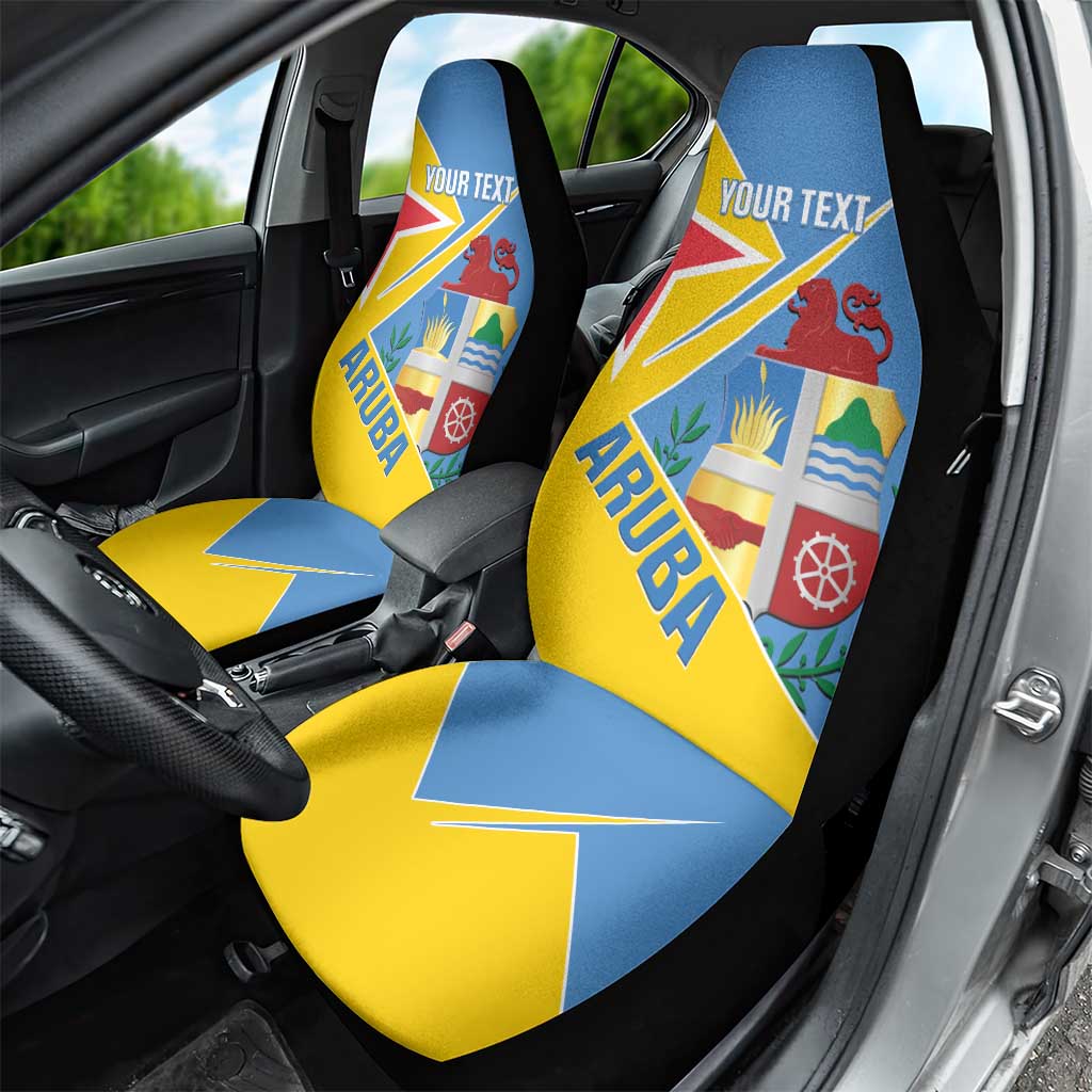 Custom Aruba Football Car Seat Cover 2025 Coat Of Arms Style
