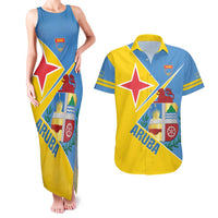 Custom Aruba Football Couples Matching Tank Maxi Dress and Hawaiian Shirt 2025 Coat Of Arms Style