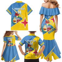 Custom Aruba Football Family Matching Mermaid Dress and Hawaiian Shirt 2025 Coat Of Arms Style