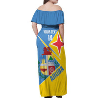 Custom Aruba Football Family Matching Off Shoulder Maxi Dress and Hawaiian Shirt 2025 Coat Of Arms Style