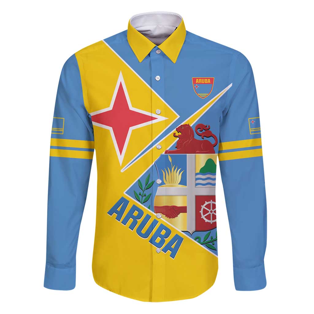 Custom Aruba Football Family Matching Puletasi and Hawaiian Shirt 2025 Coat Of Arms Style
