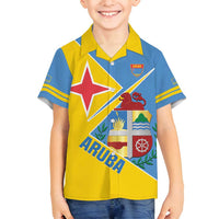 Custom Aruba Football Family Matching Puletasi and Hawaiian Shirt 2025 Coat Of Arms Style