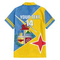 Custom Aruba Football Family Matching Short Sleeve Bodycon Dress and Hawaiian Shirt 2025 Coat Of Arms Style