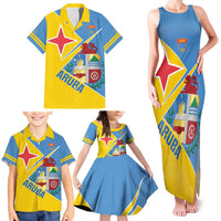Custom Aruba Football Family Matching Tank Maxi Dress and Hawaiian Shirt 2025 Coat Of Arms Style