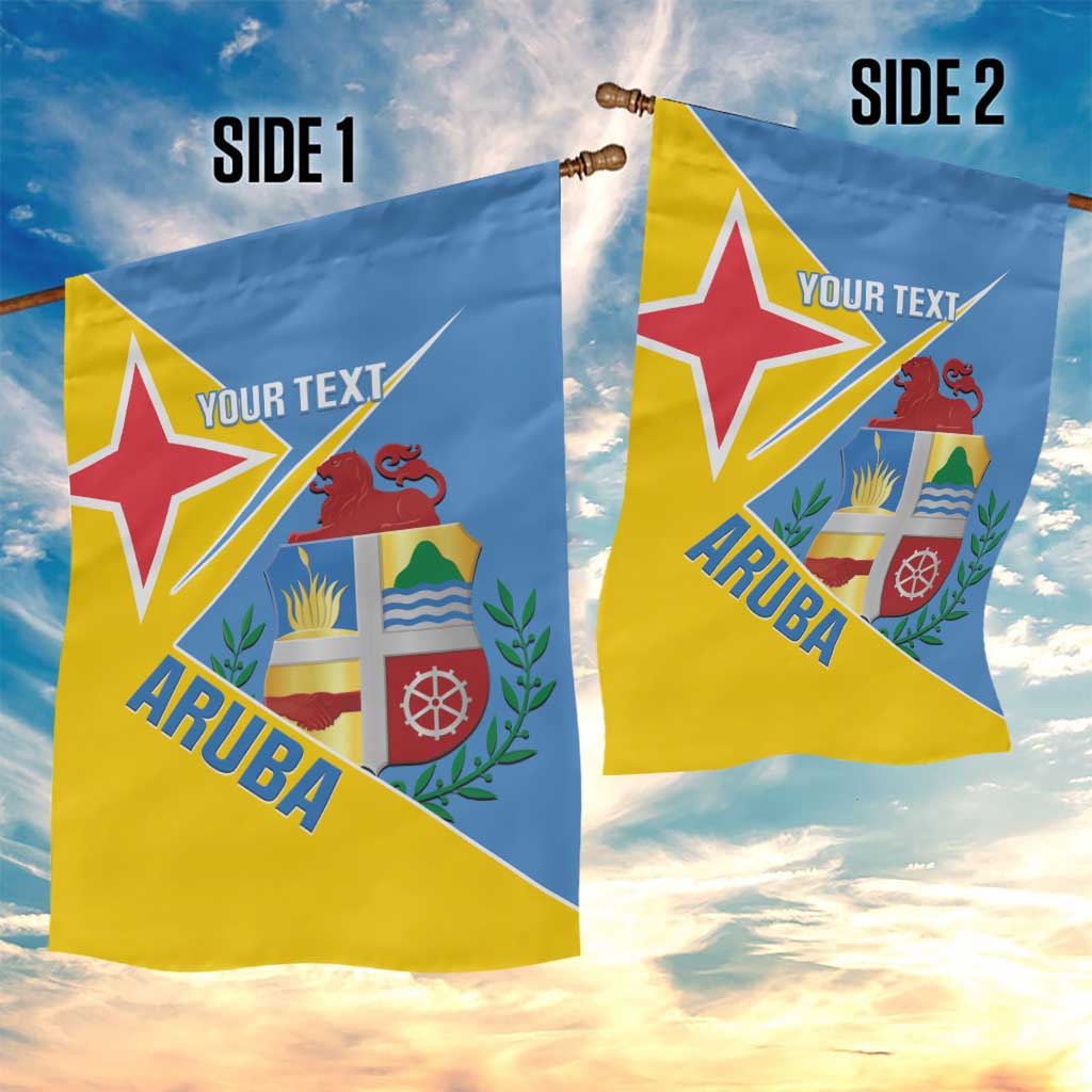 Custom Aruba Football Garden Flag 2025 Coat Of Arms Style