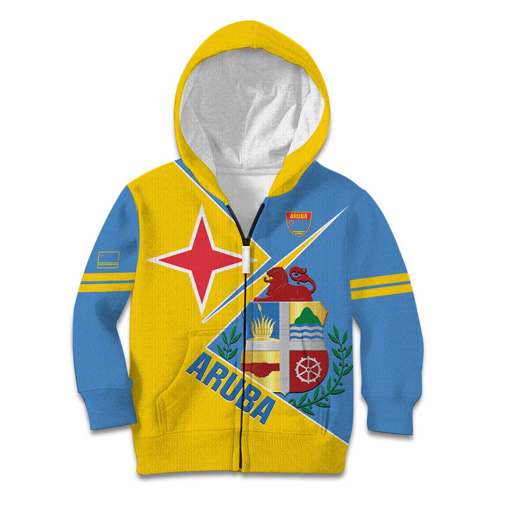 Custom Aruba Football Kid Hoodie 2025 Coat Of Arms Style