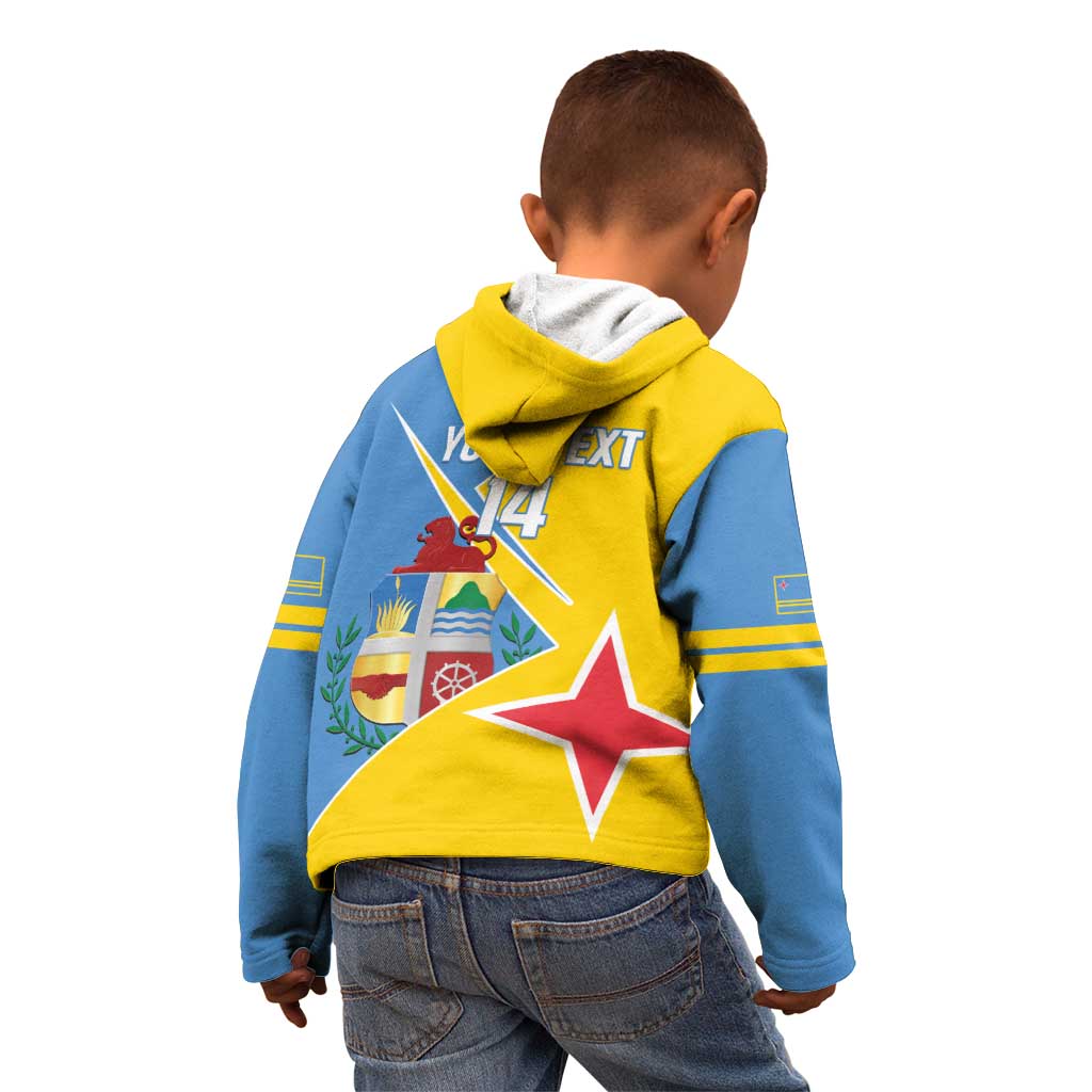 Custom Aruba Football Kid Hoodie 2025 Coat Of Arms Style