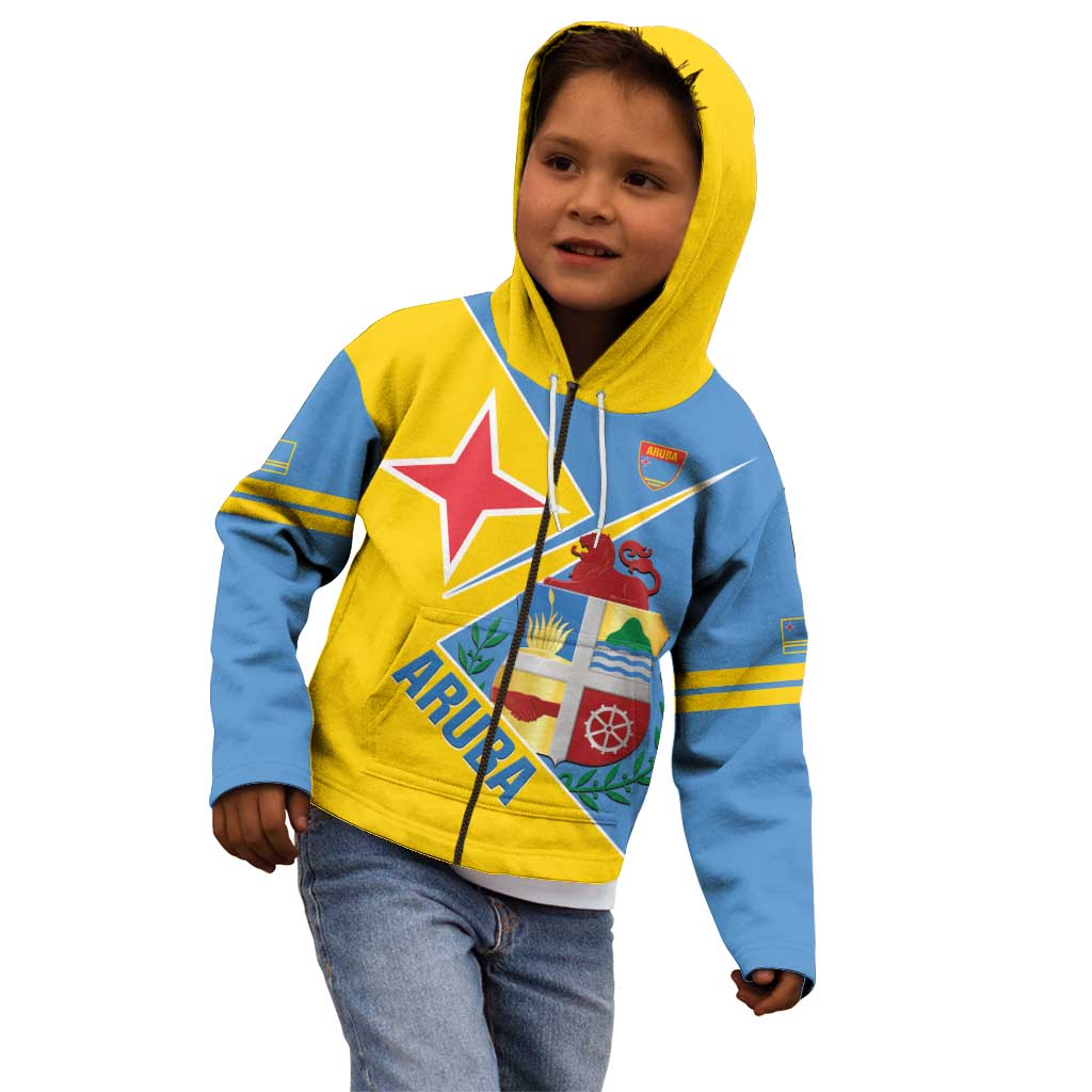 Custom Aruba Football Kid Hoodie 2025 Coat Of Arms Style