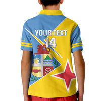 Custom Aruba Football Kid Polo Shirt 2025 Coat Of Arms Style