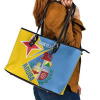 Custom Aruba Football Leather Tote Bag 2025 Coat Of Arms Style