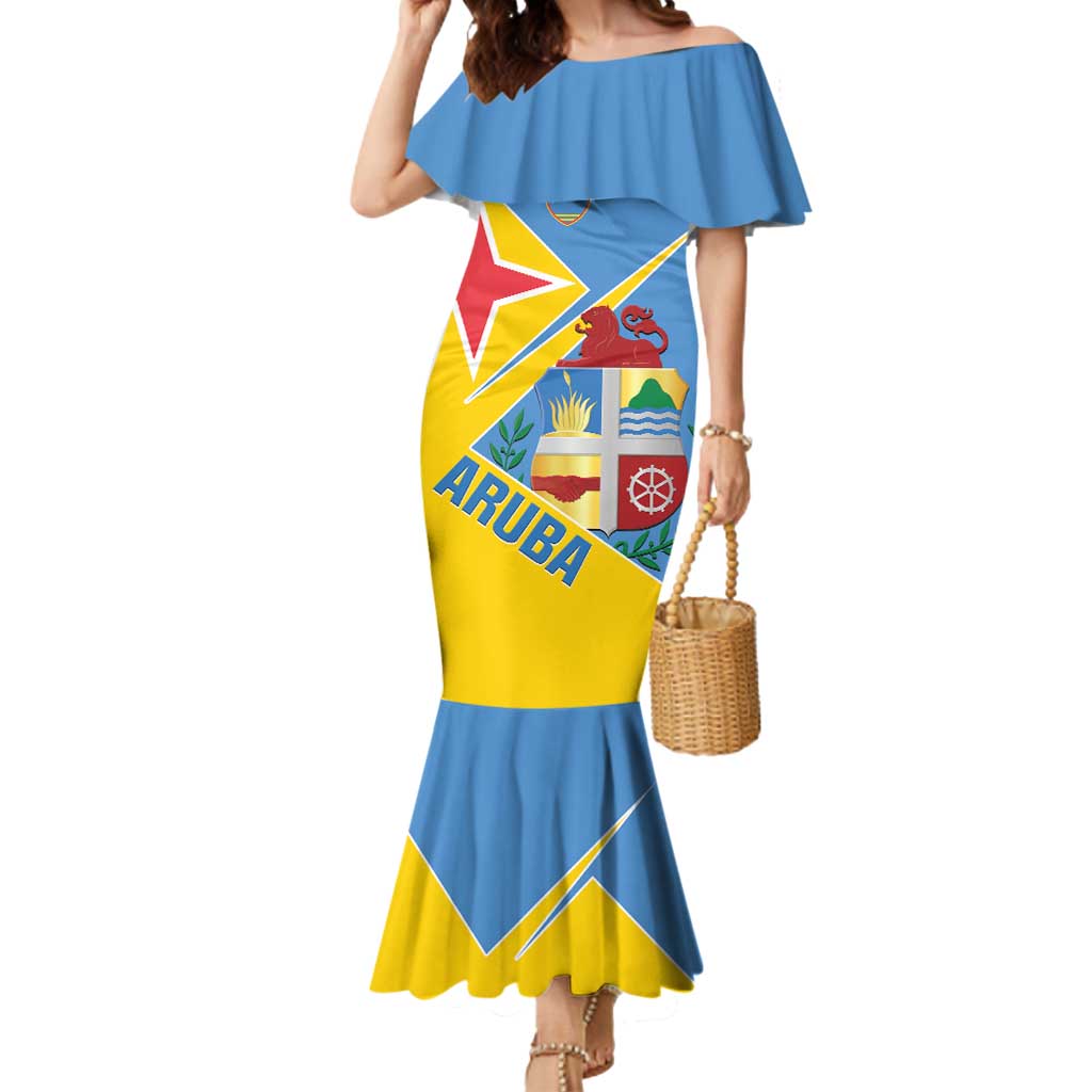 Custom Aruba Football Mermaid Dress 2025 Coat Of Arms Style