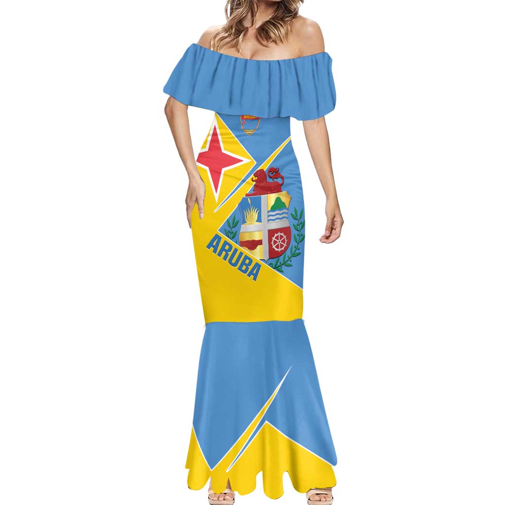 Custom Aruba Football Mermaid Dress 2025 Coat Of Arms Style