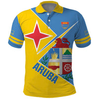 Custom Aruba Football Polo Shirt 2025 Coat Of Arms Style