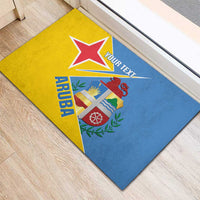 Custom Aruba Football Rubber Doormat 2025 Coat Of Arms Style