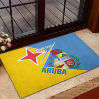 Custom Aruba Football Rubber Doormat 2025 Coat Of Arms Style