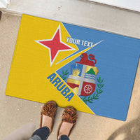 Custom Aruba Football Rubber Doormat 2025 Coat Of Arms Style