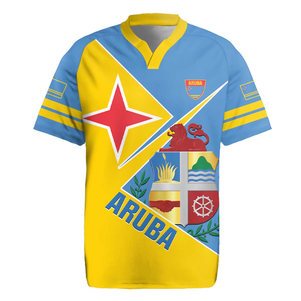 Custom Aruba Football Rugby Jersey 2025 Coat Of Arms Style
