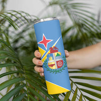 Custom Aruba Football Skinny Tumbler 2025 Coat Of Arms Style