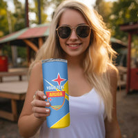 Custom Aruba Football Skinny Tumbler 2025 Coat Of Arms Style