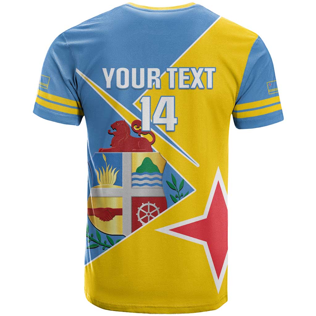 Custom Aruba Football T Shirt 2025 Coat Of Arms Style