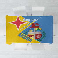 Custom Aruba Football Tablecloth 2025 Coat Of Arms Style