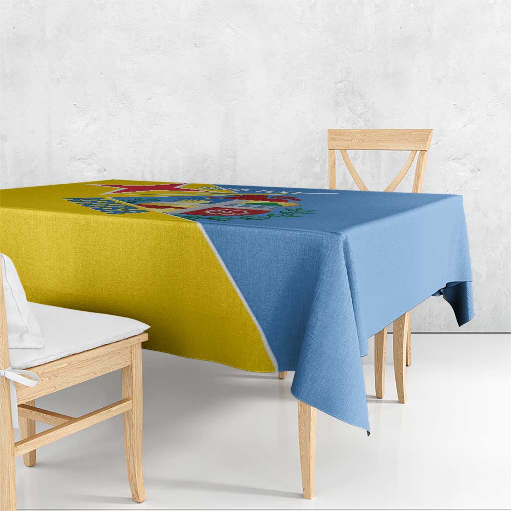 Custom Aruba Football Tablecloth 2025 Coat Of Arms Style