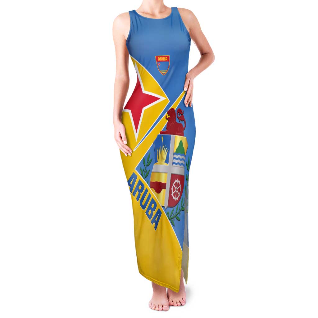 Custom Aruba Football Tank Maxi Dress 2025 Coat Of Arms Style
