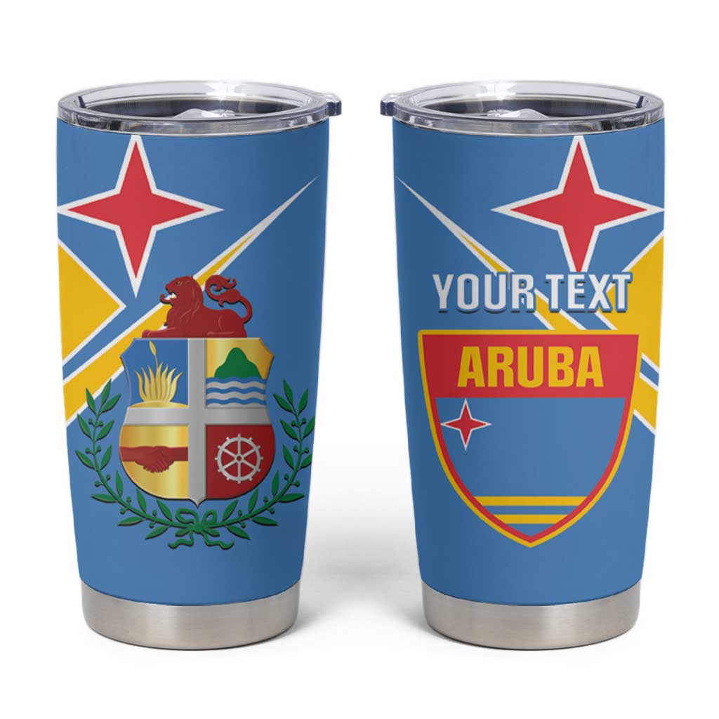 Custom Aruba Football Tumbler Cup 2025 Coat Of Arms Style