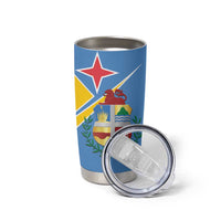 Custom Aruba Football Tumbler Cup 2025 Coat Of Arms Style