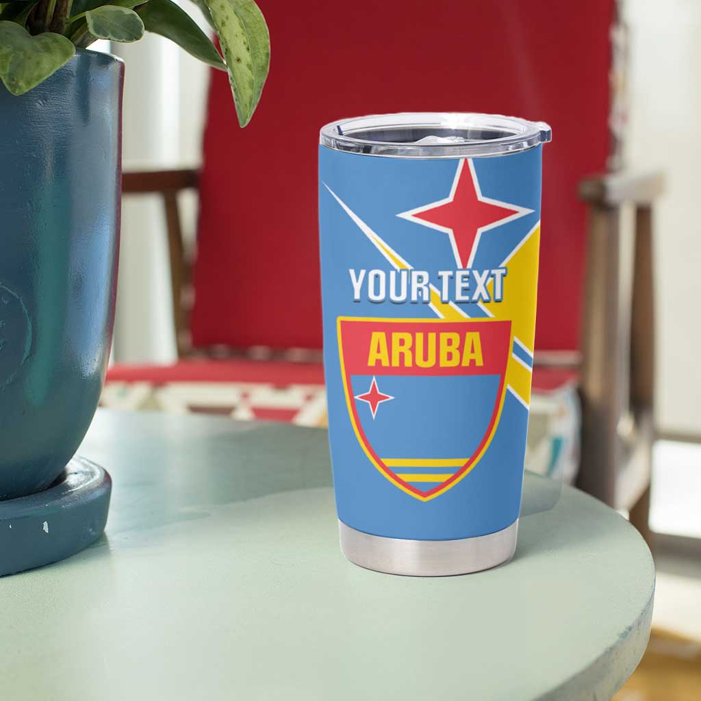 Custom Aruba Football Tumbler Cup 2025 Coat Of Arms Style