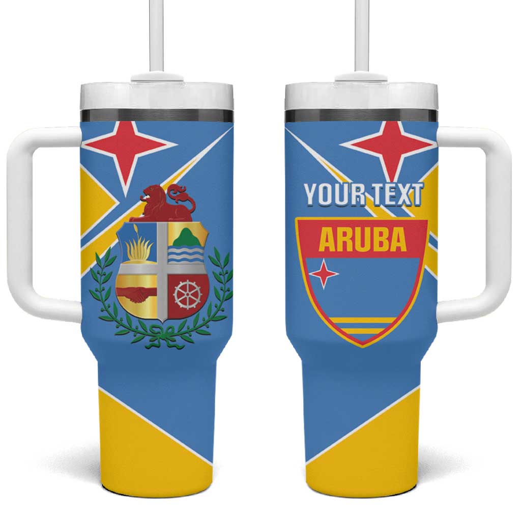 Custom Aruba Football Tumbler With Handle 2025 Coat Of Arms Style