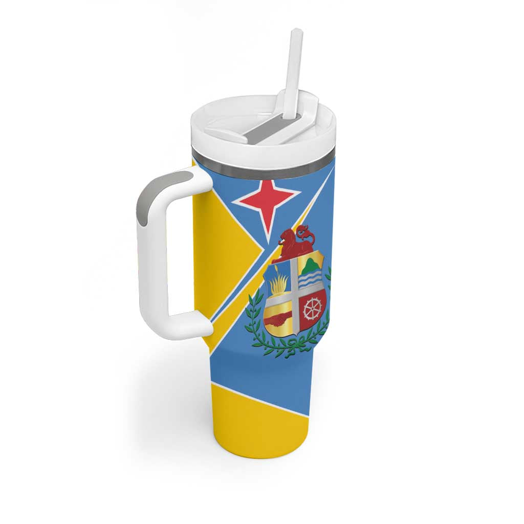 Custom Aruba Football Tumbler With Handle 2025 Coat Of Arms Style