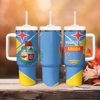 Custom Aruba Football Tumbler With Handle 2025 Coat Of Arms Style
