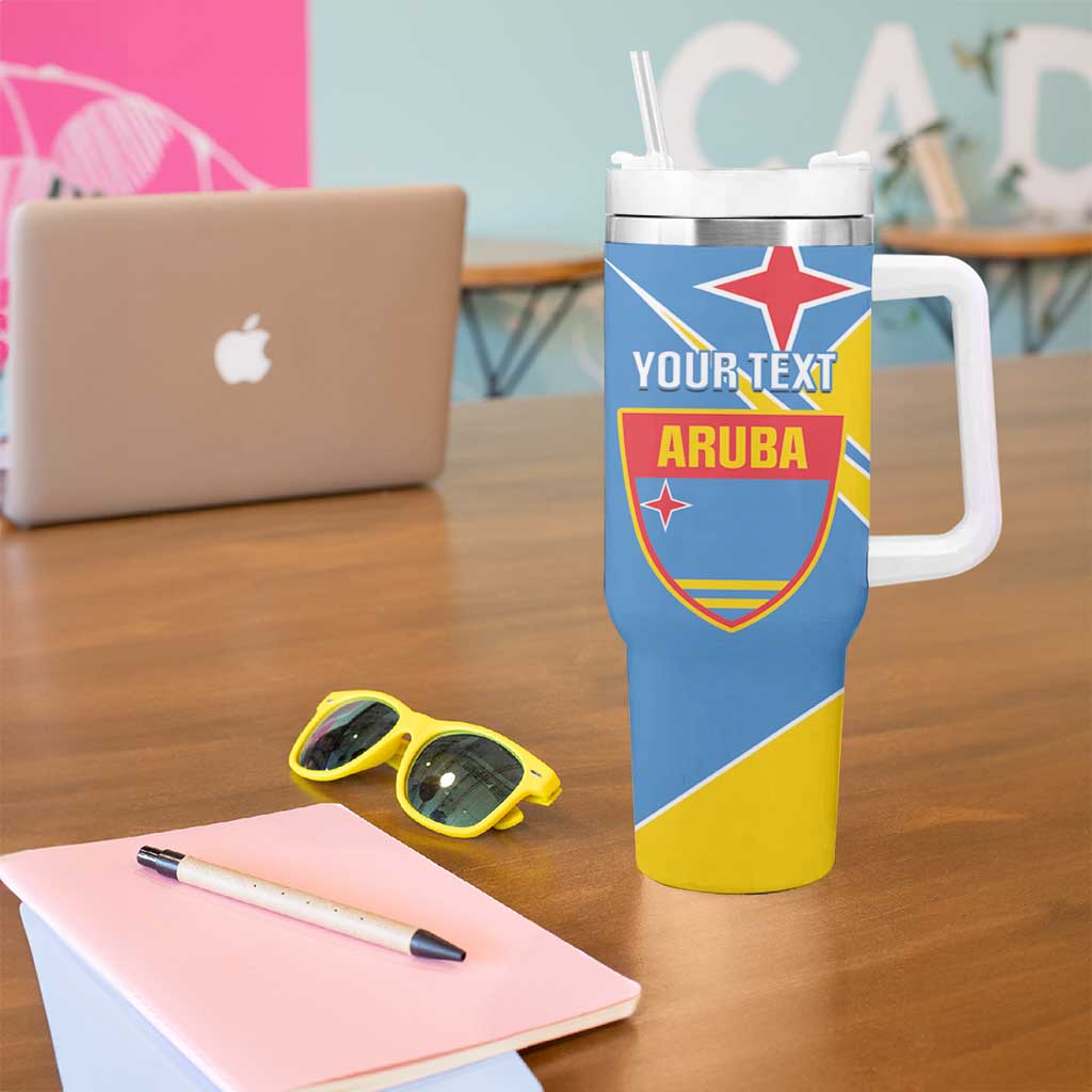 Custom Aruba Football Tumbler With Handle 2025 Coat Of Arms Style
