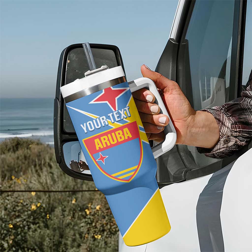 Custom Aruba Football Tumbler With Handle 2025 Coat Of Arms Style