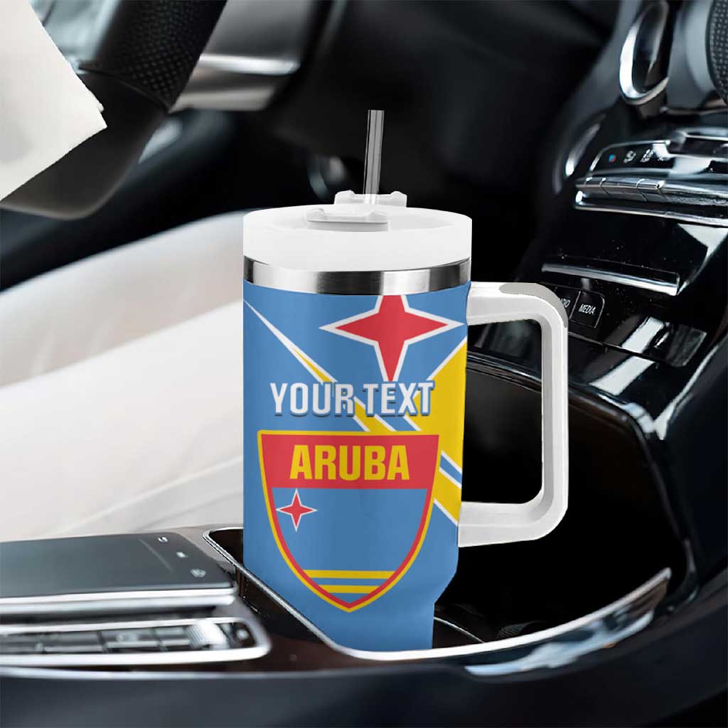 Custom Aruba Football Tumbler With Handle 2025 Coat Of Arms Style
