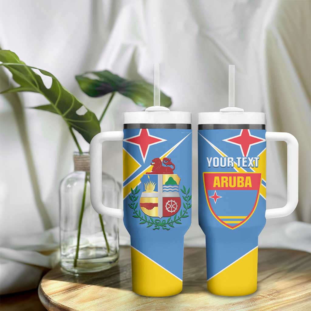 Custom Aruba Football Tumbler With Handle 2025 Coat Of Arms Style