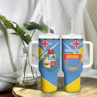 Custom Aruba Football Tumbler With Handle 2025 Coat Of Arms Style