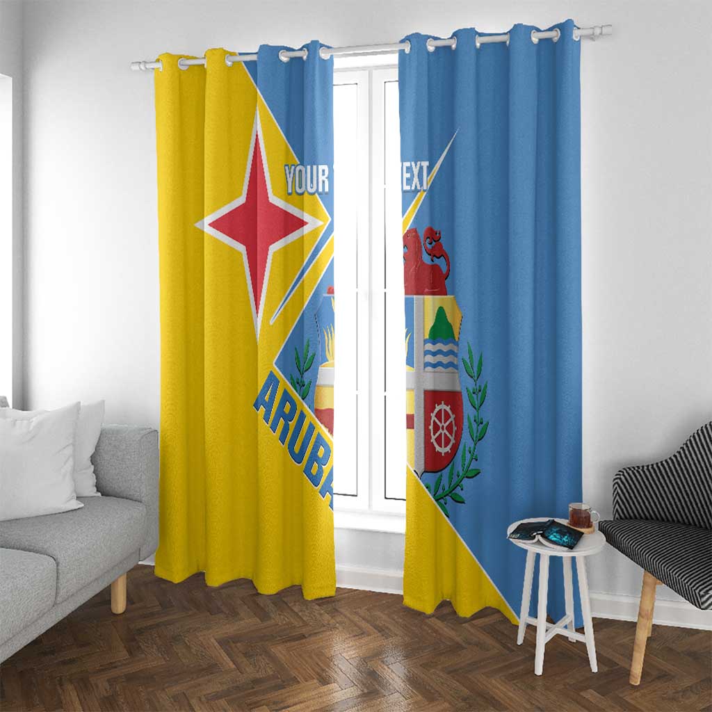 Custom Aruba Football Window Curtain 2025 Coat Of Arms Style