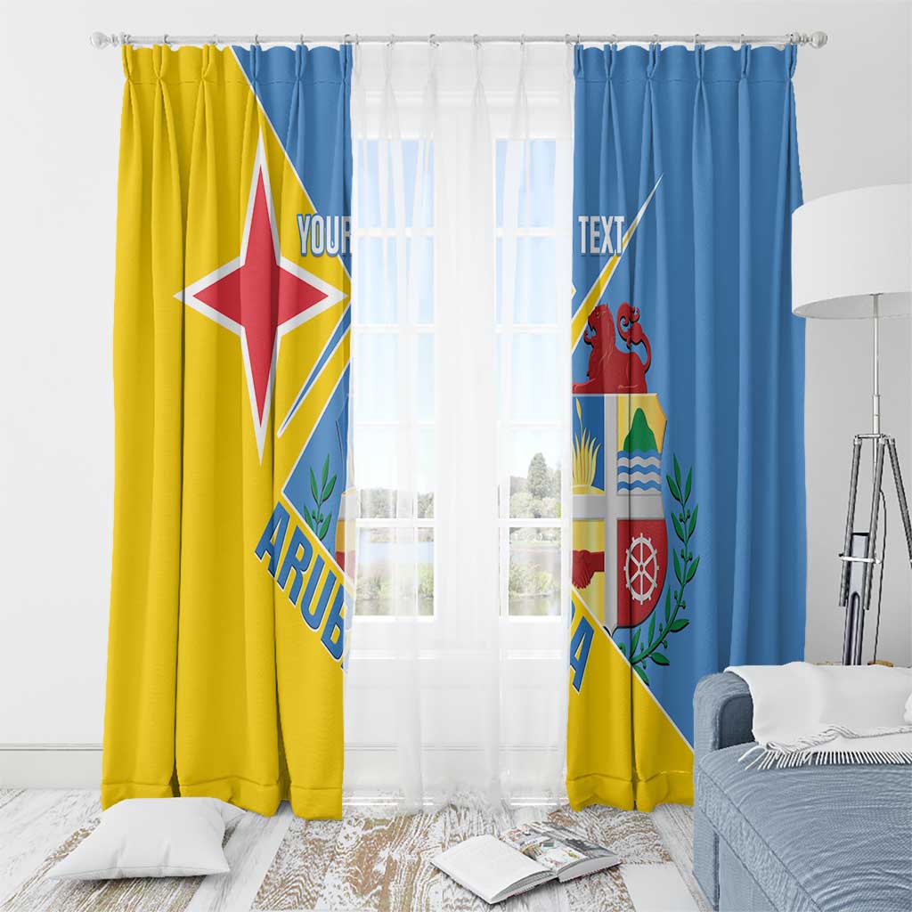 Custom Aruba Football Window Curtain 2025 Coat Of Arms Style