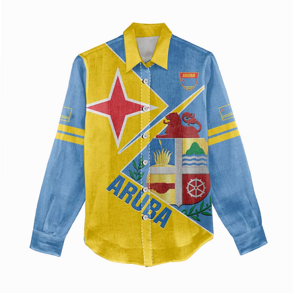 Custom Aruba Football Women Casual Shirt 2025 Coat Of Arms Style
