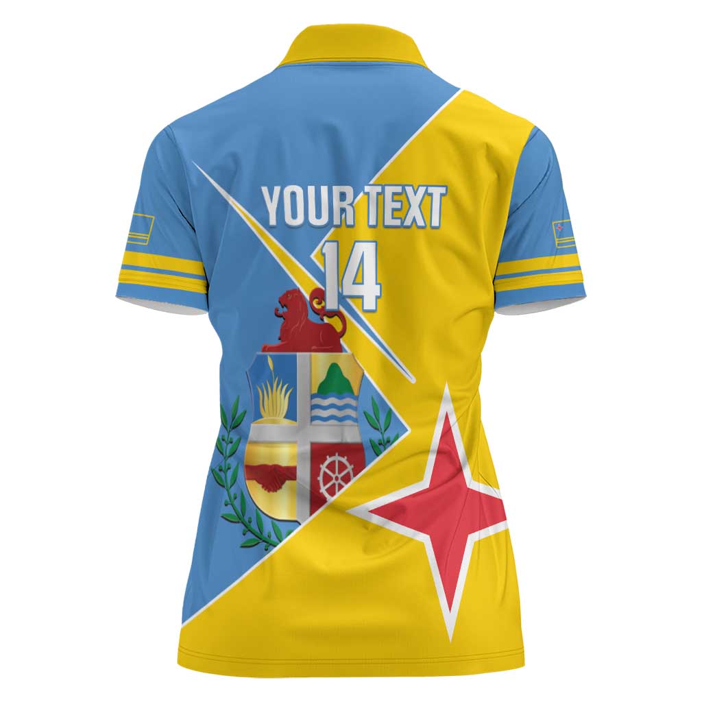 Custom Aruba Football Women Polo Shirt 2025 Coat Of Arms Style