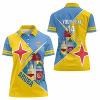 Custom Aruba Football Women Polo Shirt 2025 Coat Of Arms Style